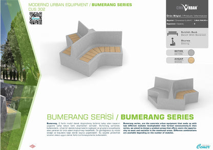 Cemer Bumerang Multibench CUS 302 Site Furnishing