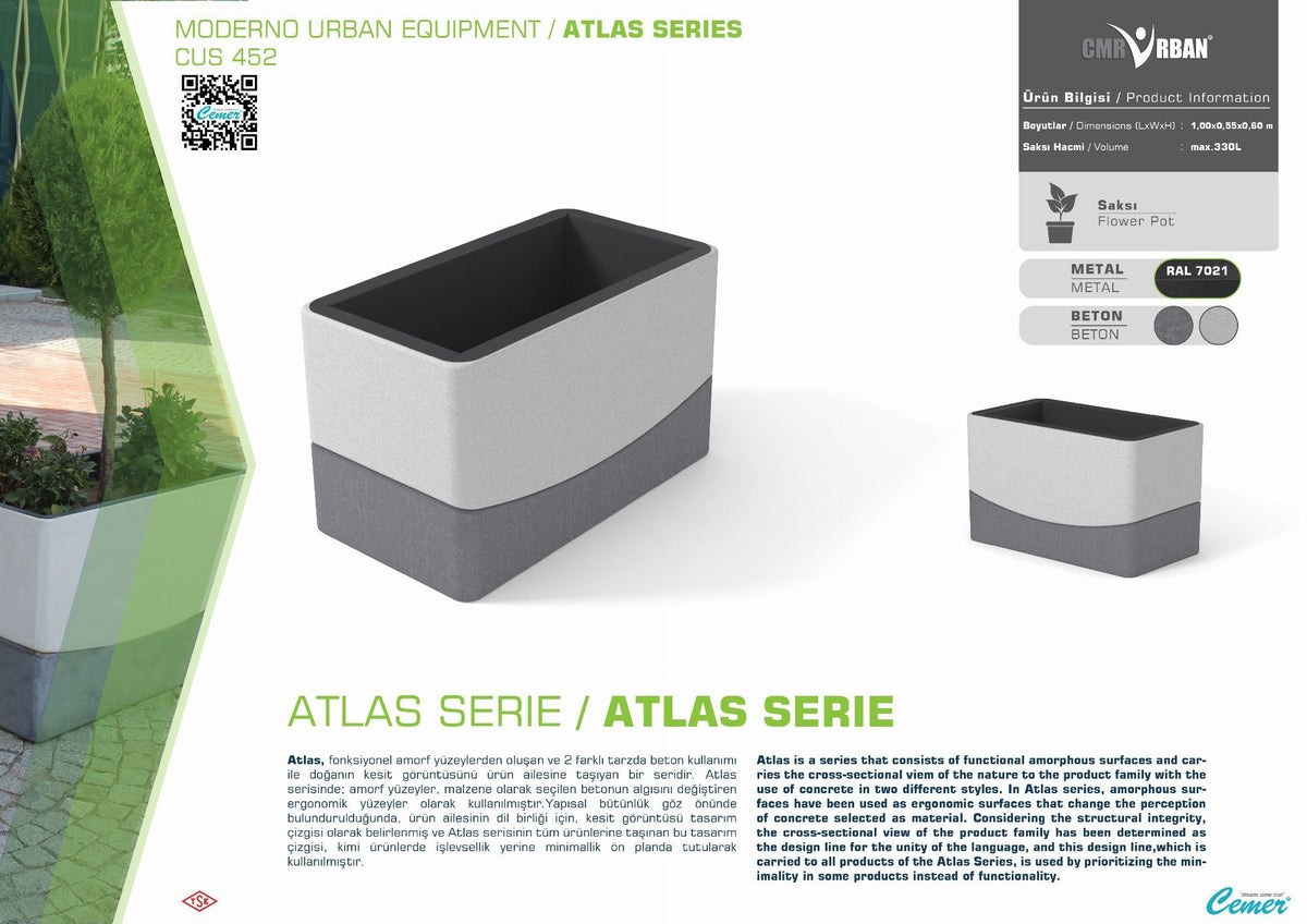 Cemer Atlas Big Planter CUS 452 Site Furnishing