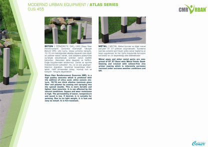 Cemer Atlas Bollard CUS 455 Site Furnishing