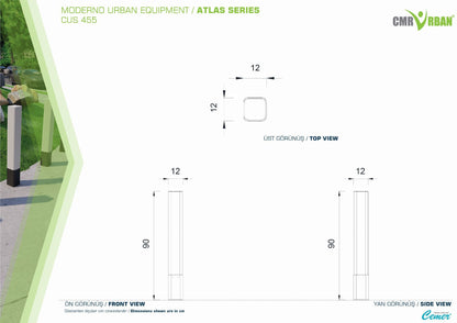 Cemer Atlas Bollard CUS 455 Site Furnishing