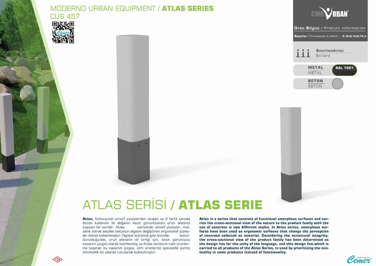 Cemer Atlas Bollard CUS 457 Site Furnishing