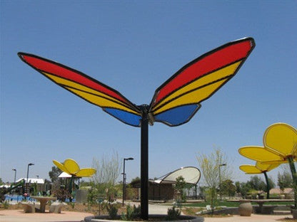 Butterfly Wings Shade Structure example; pictured size and colors may vary