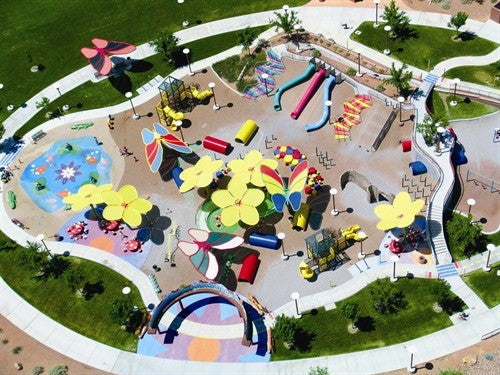 Butterfly Wings Shade Structure example; pictured size and colors may vary