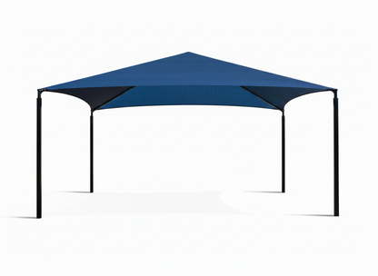Hip Roof Shade Structure with 4 Posts and 13 Foot Entry example; pictured size and colors may vary