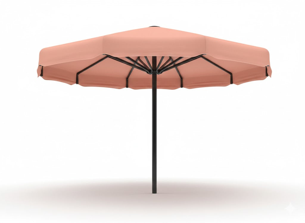Coolbrella Single Post Umbrella Shade Structure example; pictured size and colors may vary
