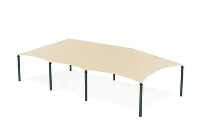 8 Post Extended Hip Shade Structure example; pictured size and colors may vary