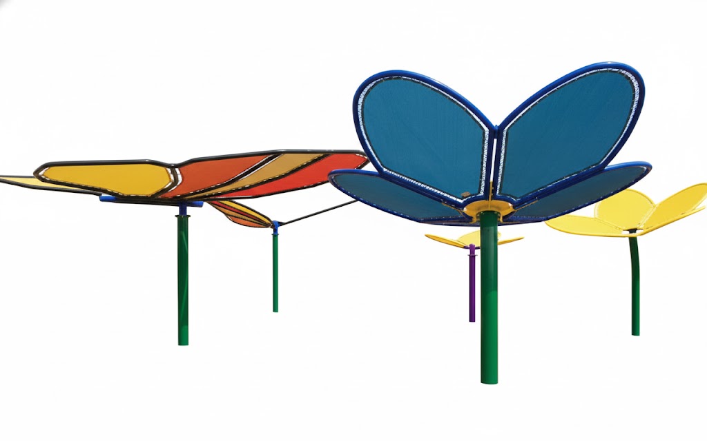 Custom Nature Shade Structure example; pictured size and colors may vary