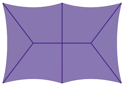 Extended Superspan Hip Roof Shade Structure with 6 Posts example; pictured size and colors may vary