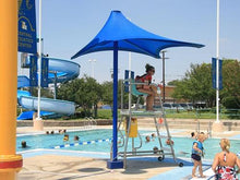 Lifeguard Shade Structure example; pictured size and colors may vary