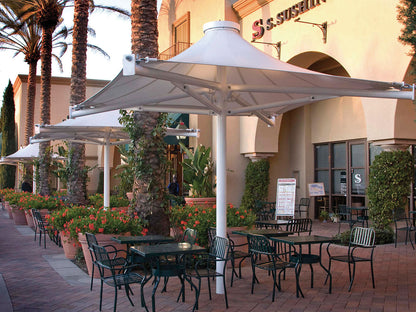 Twilite 4 Point Shade Structure example; pictured size and colors may vary