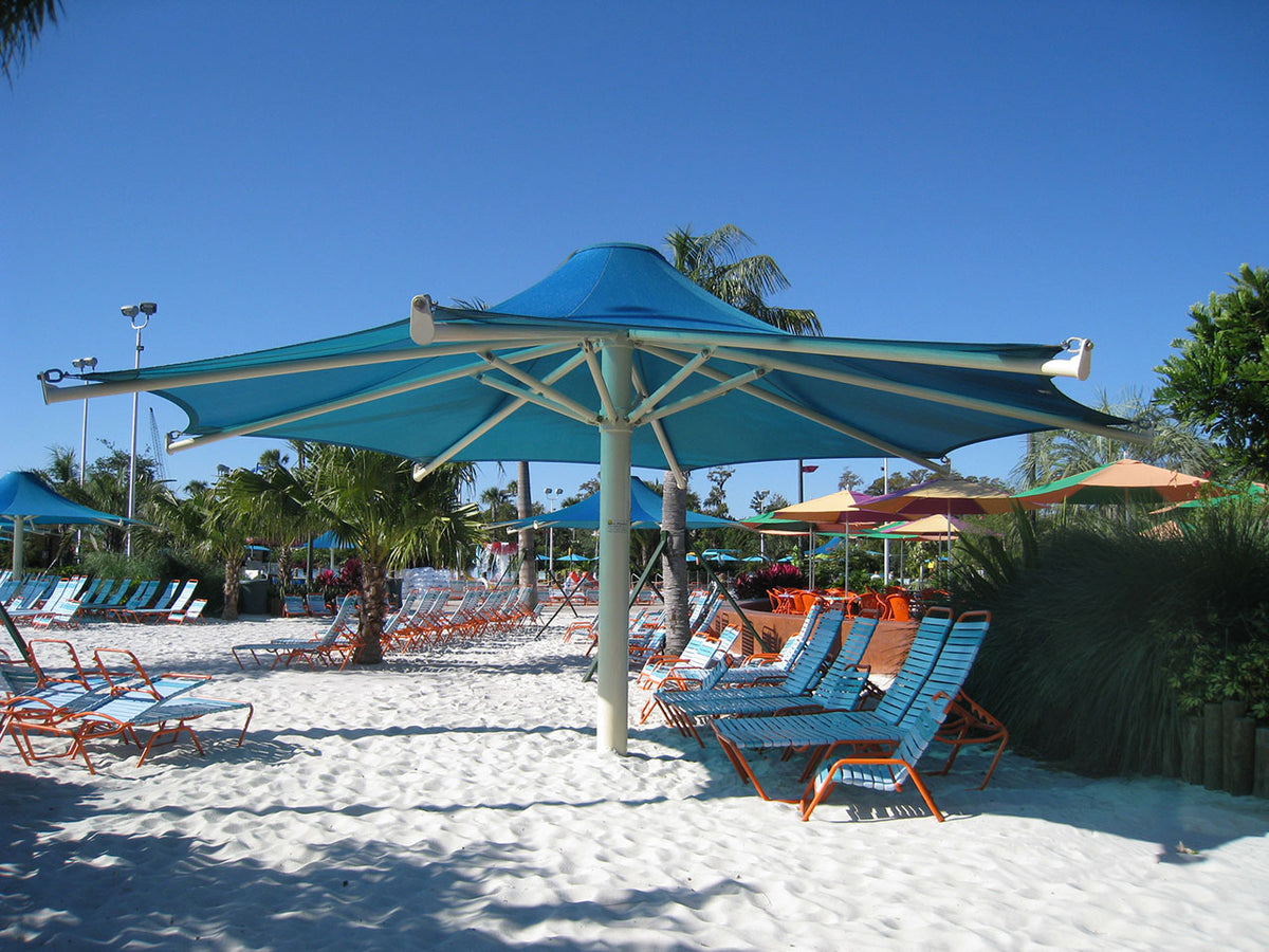 Twilite 8 Point Shade Structure example; pictured size and colors may vary