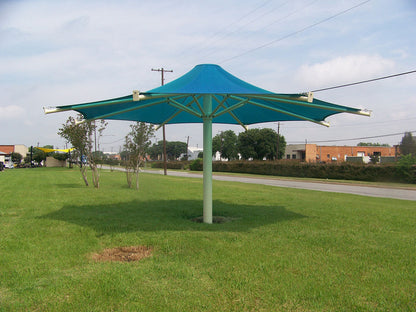 Twilite 8 Point Shade Structure example; pictured size and colors may vary
