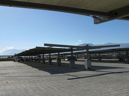 Cantilever Wing Cabled Double Slanted Shade Structure example; pictured size and colors may vary