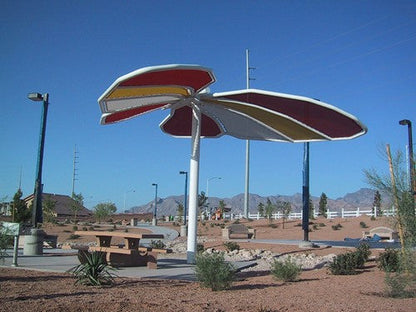 Butterfly Wings Shade Structure example; pictured size and colors may vary