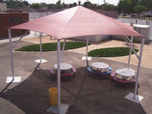 Hexagon Shade Structure with 6 Posts example; pictured size and colors may vary