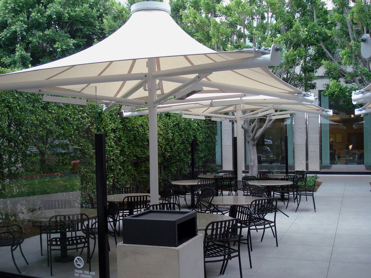 Twilite 4 Point Shade Structure example; pictured size and colors may vary
