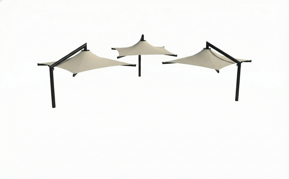 Solana Cantilever Single Post Shade Structure example; pictured size and colors may vary
