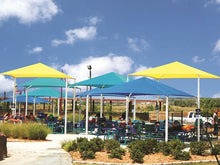 Pyramid Roof Shade Structure example; pictured size and colors may vary