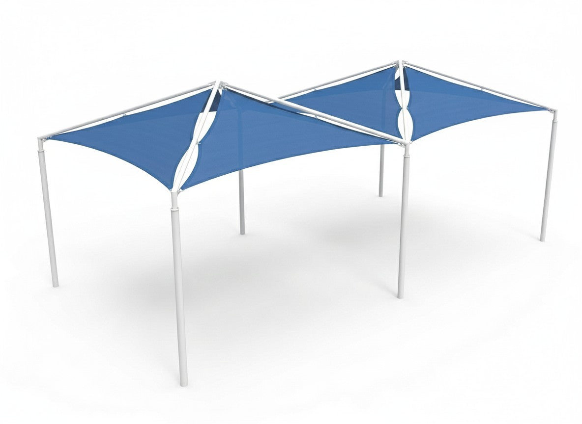 Pyramid Multi-Panel Shade Structure example; pictured size and colors may vary