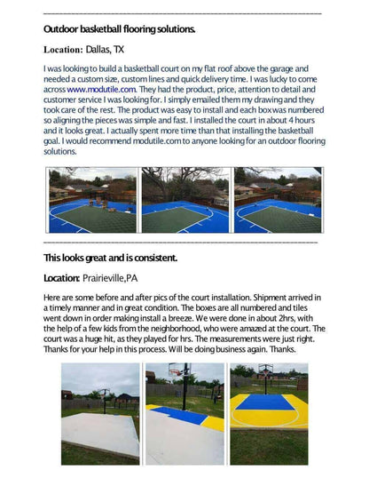 ProTile Sport Basketball Court Floor, 30×25, Kit