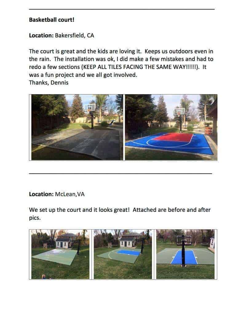 ProTile Half Court Basketball Floor, 46×30, Kit