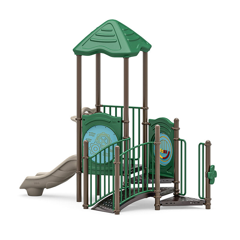 Pebble Chase commercial playground equipment by World Klass Play – Nature Colors – Pyramid Roof – view 6