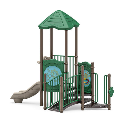 Pebble Chase commercial playground equipment by World Klass Play – Nature Colors – Pyramid Roof – view 6