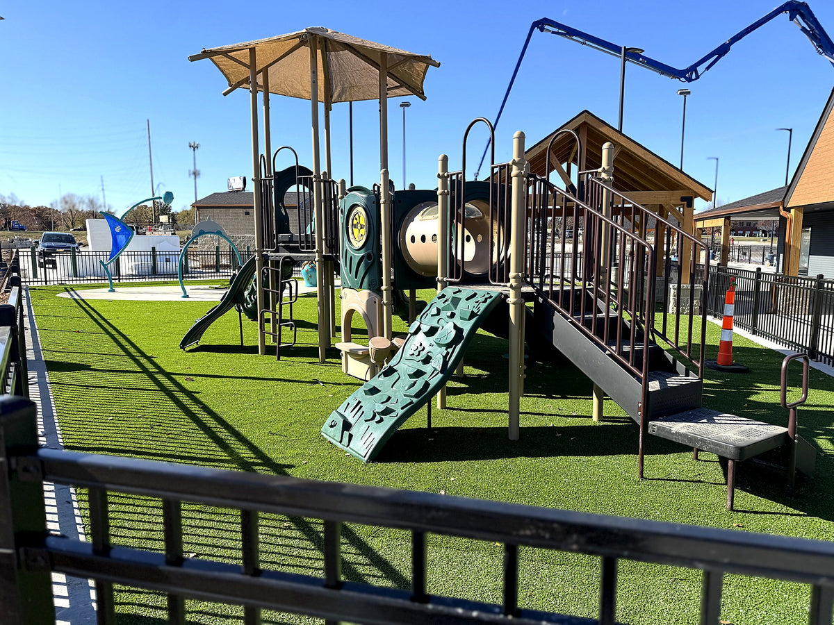 Turf playground and splash pad, Lake Saint Louis, MO - Playground Equipment Pros project