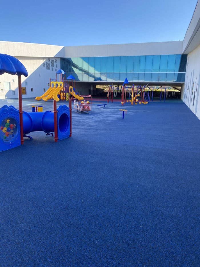 Blue early-childhood play area