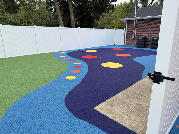 Poured in place rubber   polka dot path