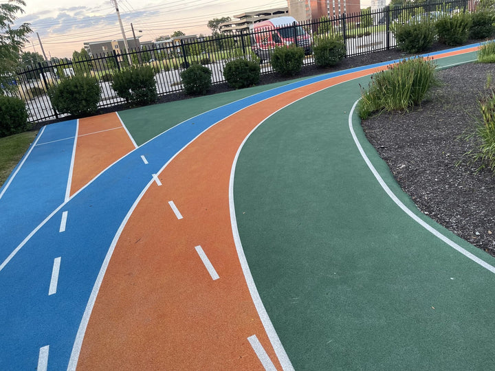 Poured in place rubber   running track