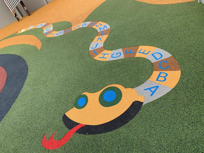 Alphabet snake poured in