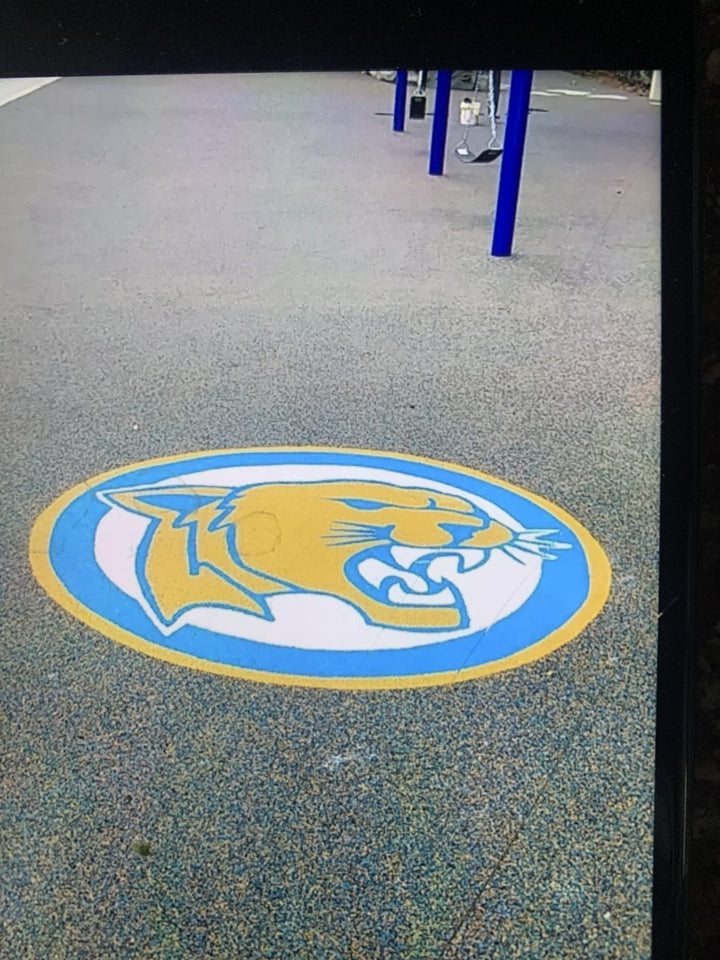 Poured in place rubber   wildcat logo