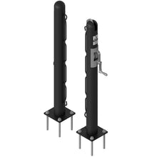Jaypro Deluxe Club Surface Mount Pickleball Uprights with Internal Winch – 3" Post (PKBSM300)