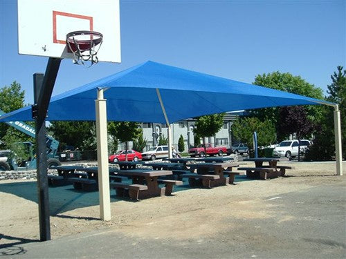 Pyramid Roof Shade Structure example; pictured size and colors may vary