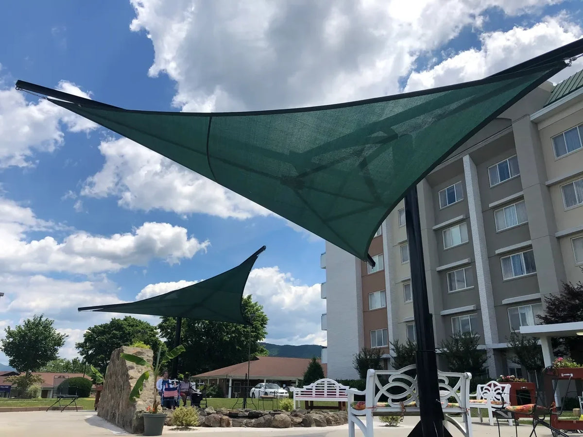 Rotating Shade Sail Structure example; pictured size and colors may vary