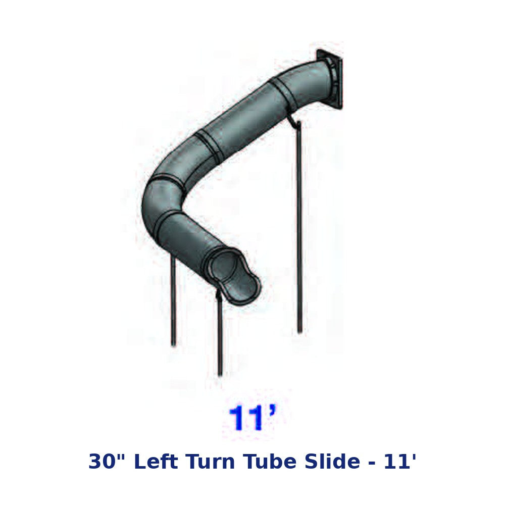 RTS 30" Left Turn Tube Slide - 11' diagram
