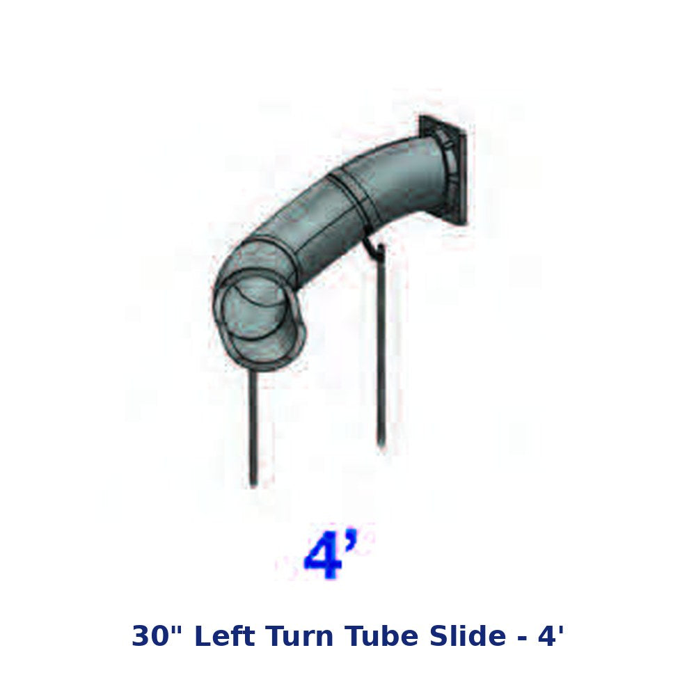 RTS 30" Left Turn Tube Slide - 4' diagram