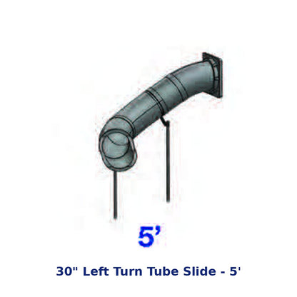 RTS 30" Left Turn Tube Slide - 5' diagram