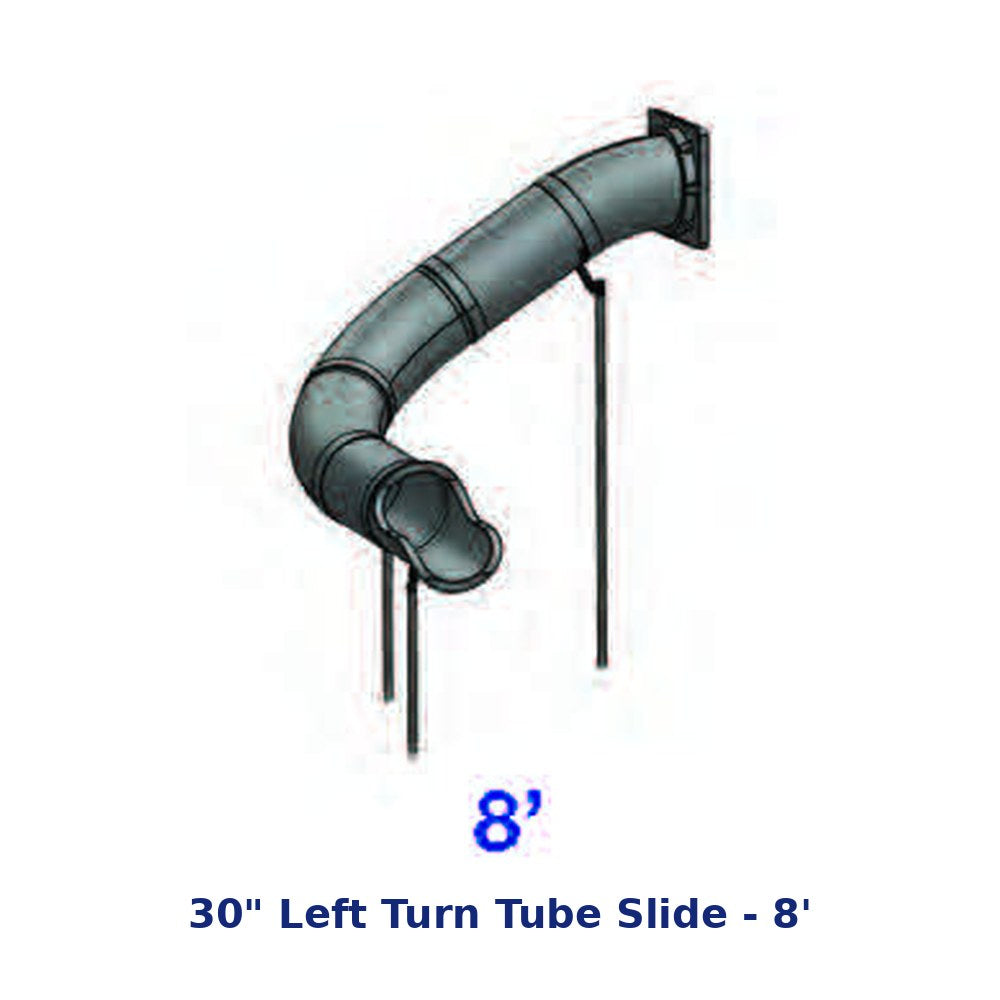 RTS 30" Left Turn Tube Slide - 8' diagram