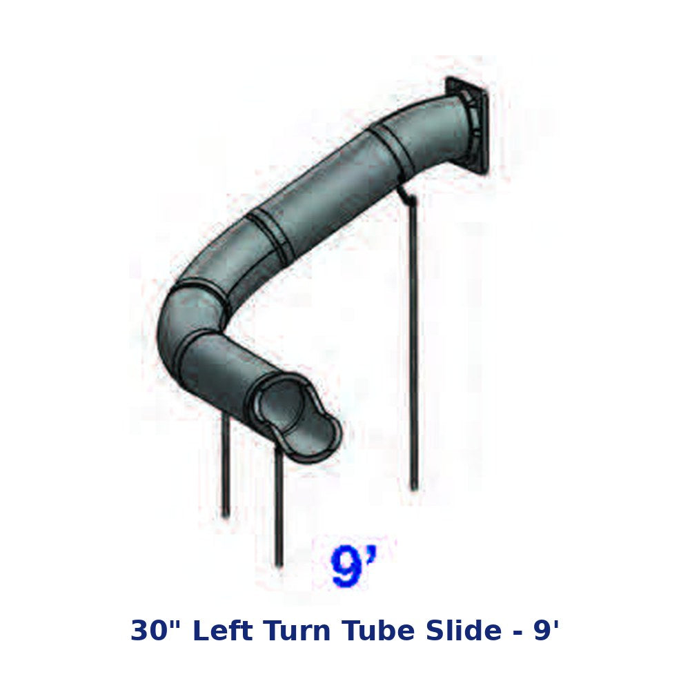 RTS 30" Left Turn Tube Slide - 9' diagram