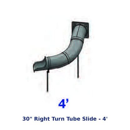 RTS 30" Right Turn Tube Slide - 4' diagram