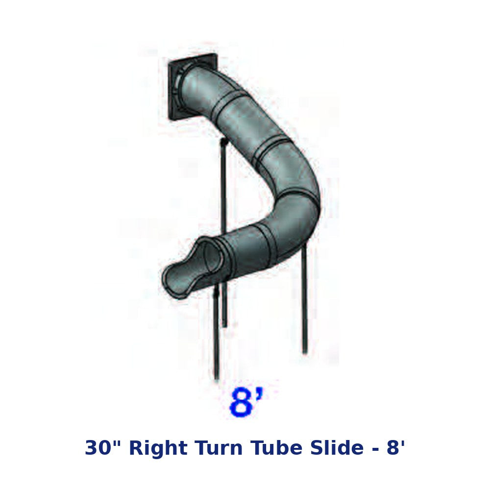 RTS 30" Right Turn Tube Slide - 8' diagram