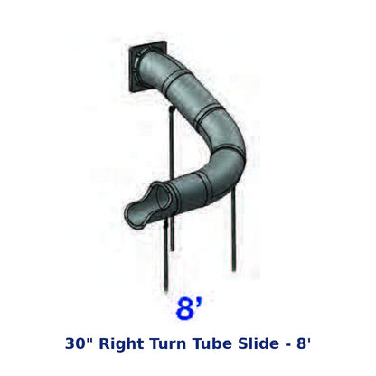RTS 30" Right Turn Tube Slide - 8' diagram