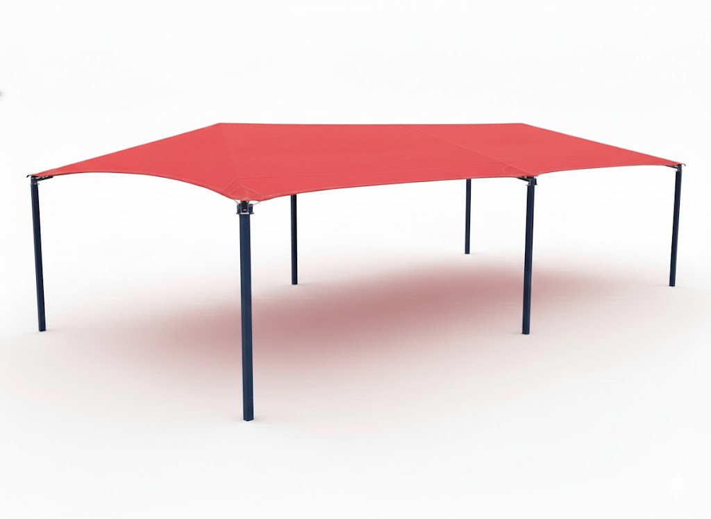 6 Post Hip Shade Structure example; pictured size and colors may vary