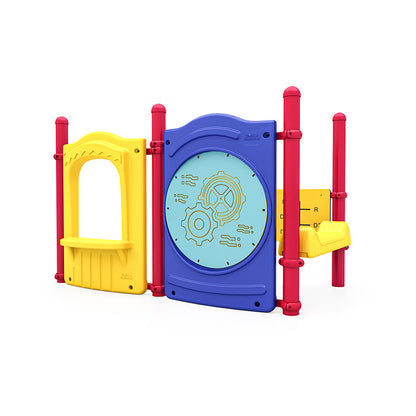 Scooter Stop commercial playground equipment by World Klass Play – Primary Colors – No Roof – view 5