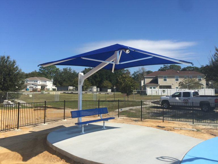 Cantilever Square Umbrella Shade example; pictured size and colors may vary
