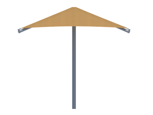Single Post Pyramid Roof Shade Structure example; pictured size and colors may vary