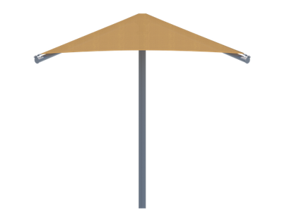 Single Post Pyramid Roof Shade Structure example; pictured size and colors may vary