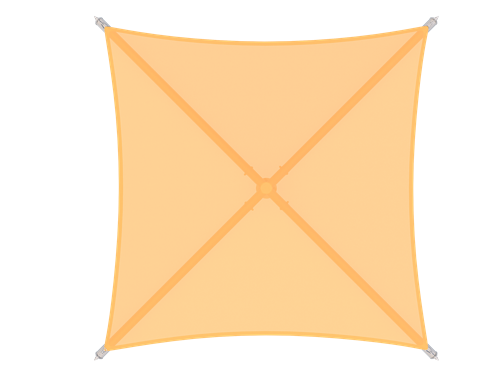 Single Post Pyramid Roof Shade Structure example; pictured size and colors may vary